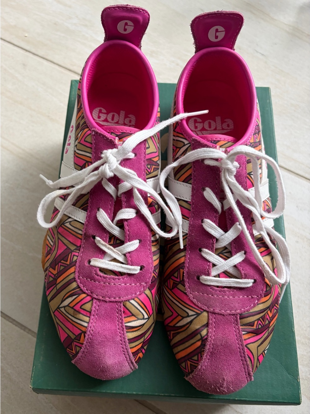 Gola Women's Pink Multi-Pattern Low-Top Sneakers
